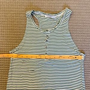 Project Social T green striped tank top, L